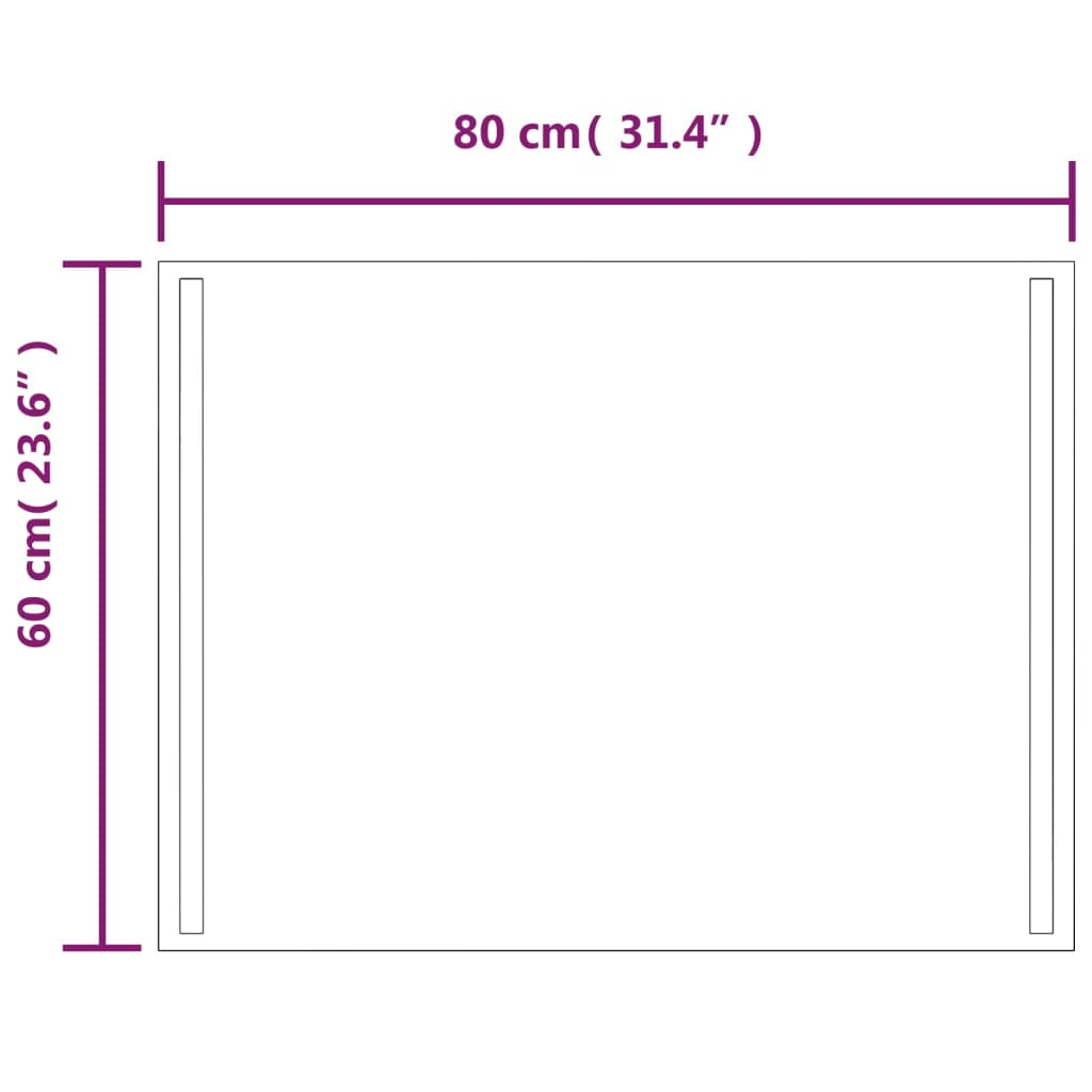 LED Bathroom Mirror 60x80 cm - Sudd