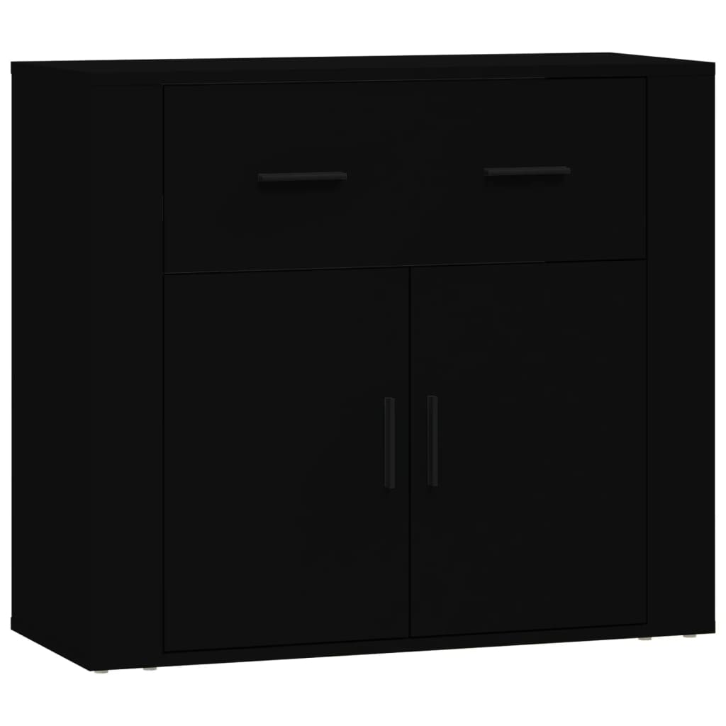 vidaXL Sideboards 3 pcs Black Engineered Wood - Sudd