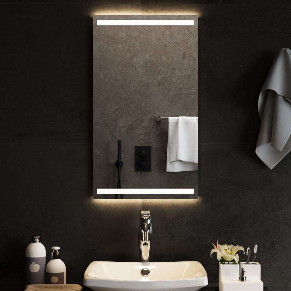 LED Bathroom Mirror 40x70 cm - Waterproof Vanity Mirror with Convenient USB Interface - Sudd