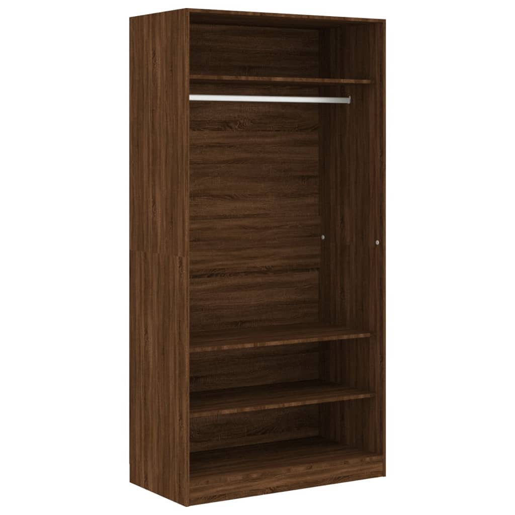 vidaXL Wardrobe Brown Oak 100x50x200 cm Engineered Wood - Sudd