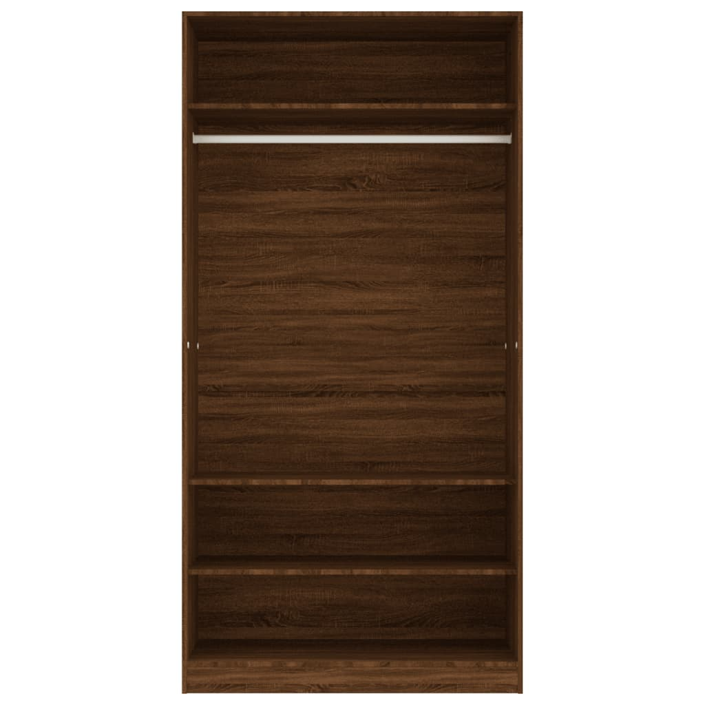 vidaXL Wardrobe Brown Oak 100x50x200 cm Engineered Wood - Sudd