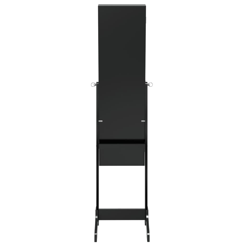 Black Free-Standing Mirror with LED & Jewellery Storage 34x37x146 cm - Sudd