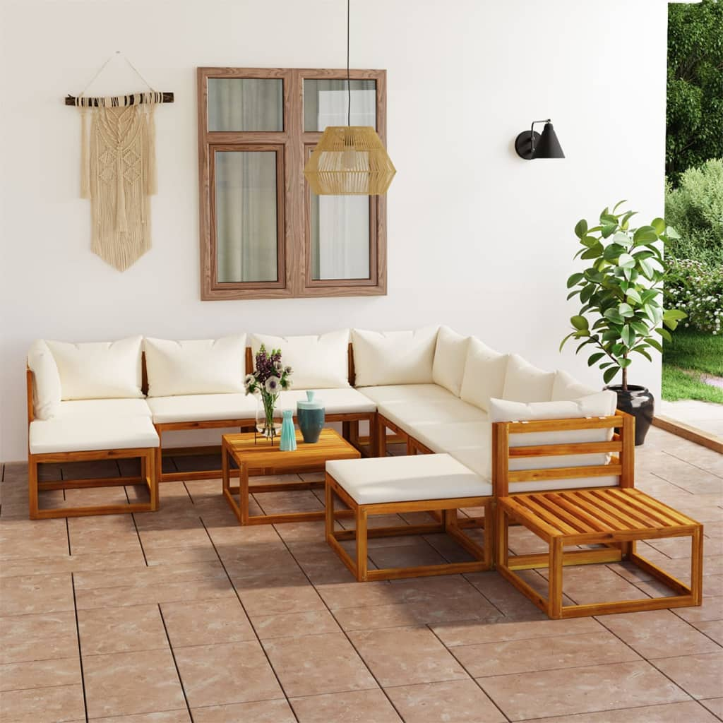 12 Piece Garden Lounge Set with Cushions Solid Wood Acacia - Sudd