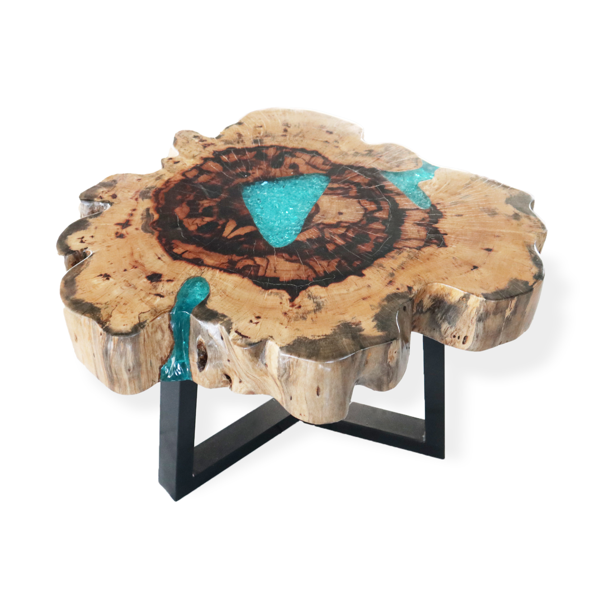 Tamarind and Resin Coffee Table - Aqua - Sudd