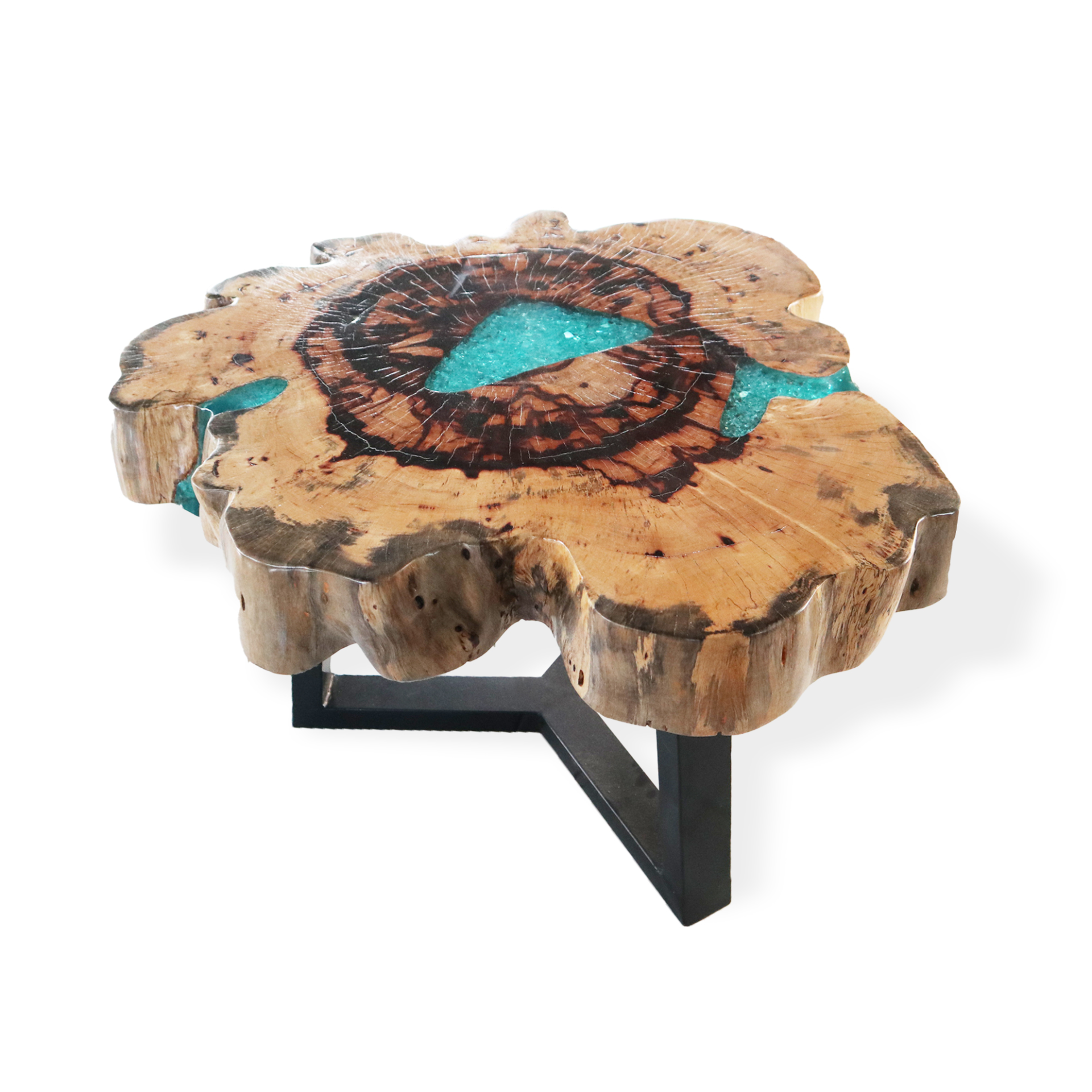 Tamarind and Resin Coffee Table - Aqua - Sudd