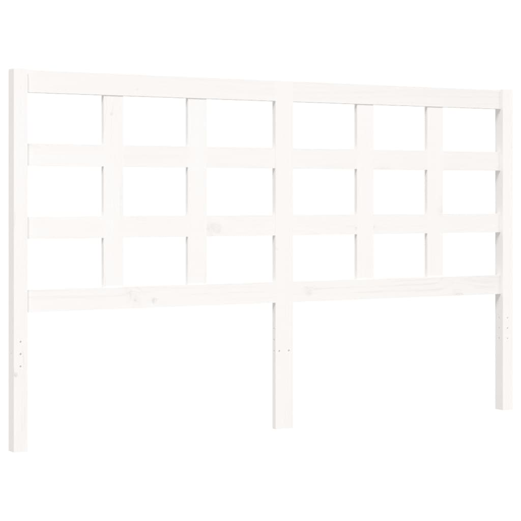 vidaXL Bed Frame with Headboard White 160x200 cm Solid Wood - Sudd