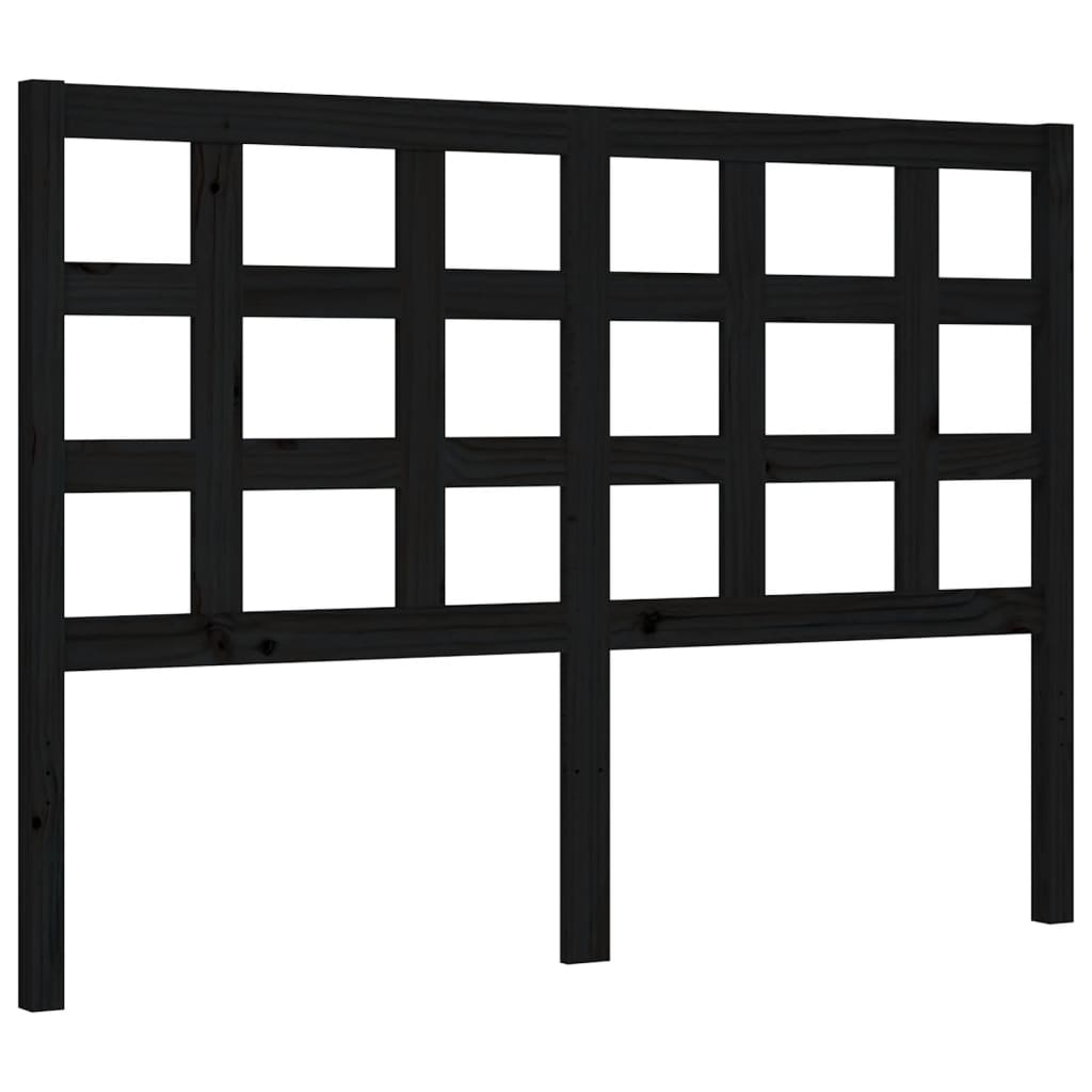 vidaXL Bed Frame with Headboard Black 140x200 cm Solid Wood - Sudd