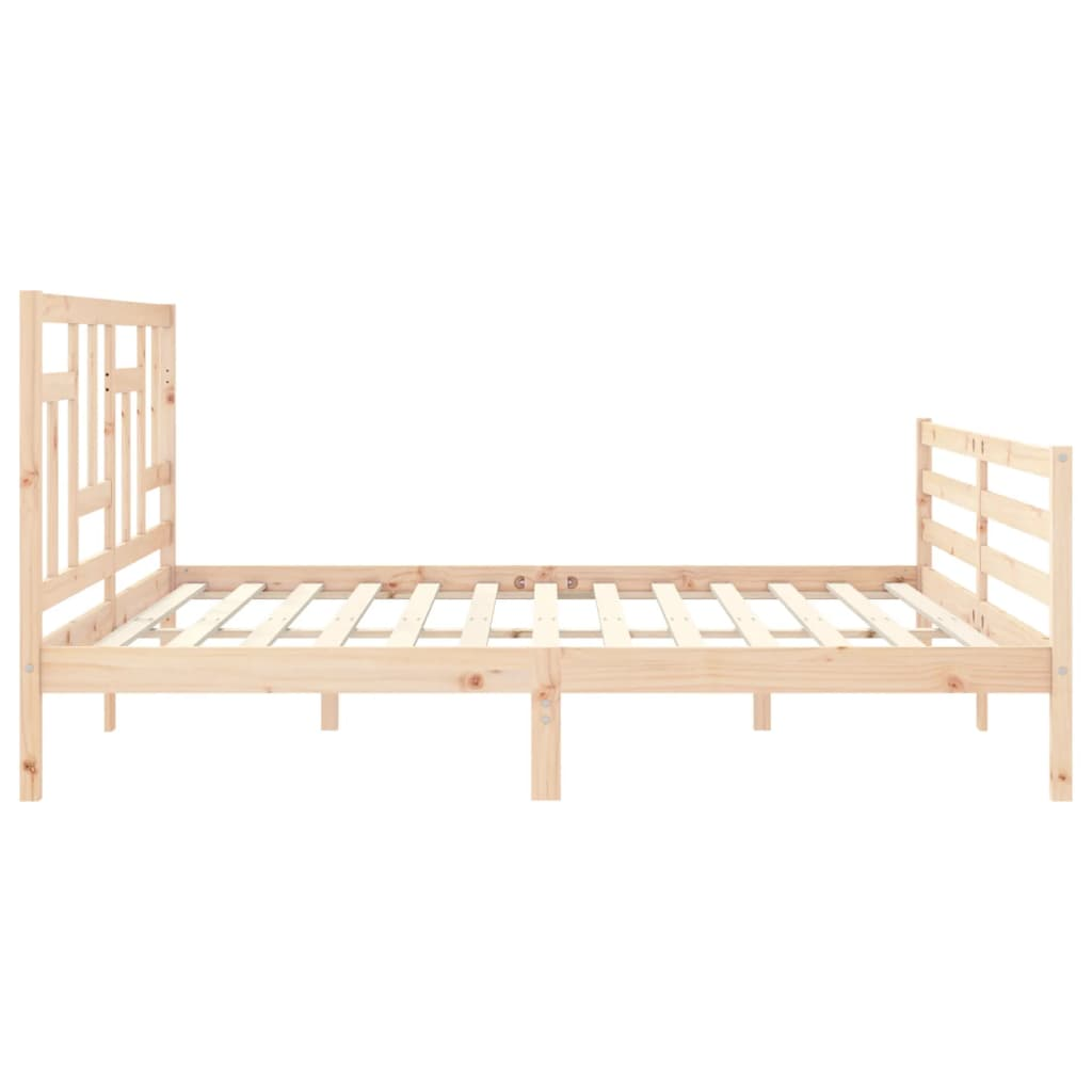 vidaXL Bed Frame with Headboard Super King Size Solid Wood - Sudd