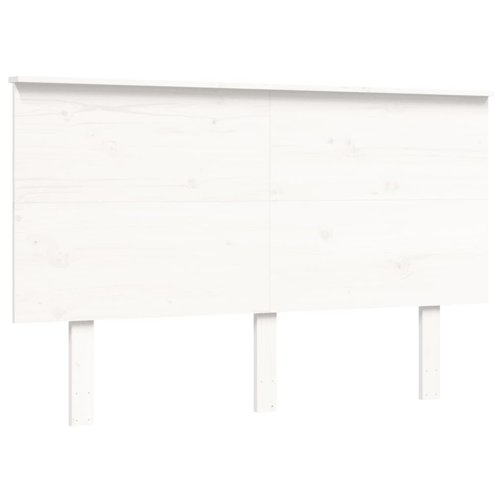 vidaXL Bed Frame with Headboard White 140x190 cm Solid Wood - Sudd