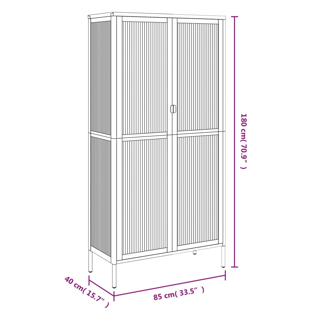 vidaXL Highboard Black 85x40x180 cm Glass and Steel - Sudd