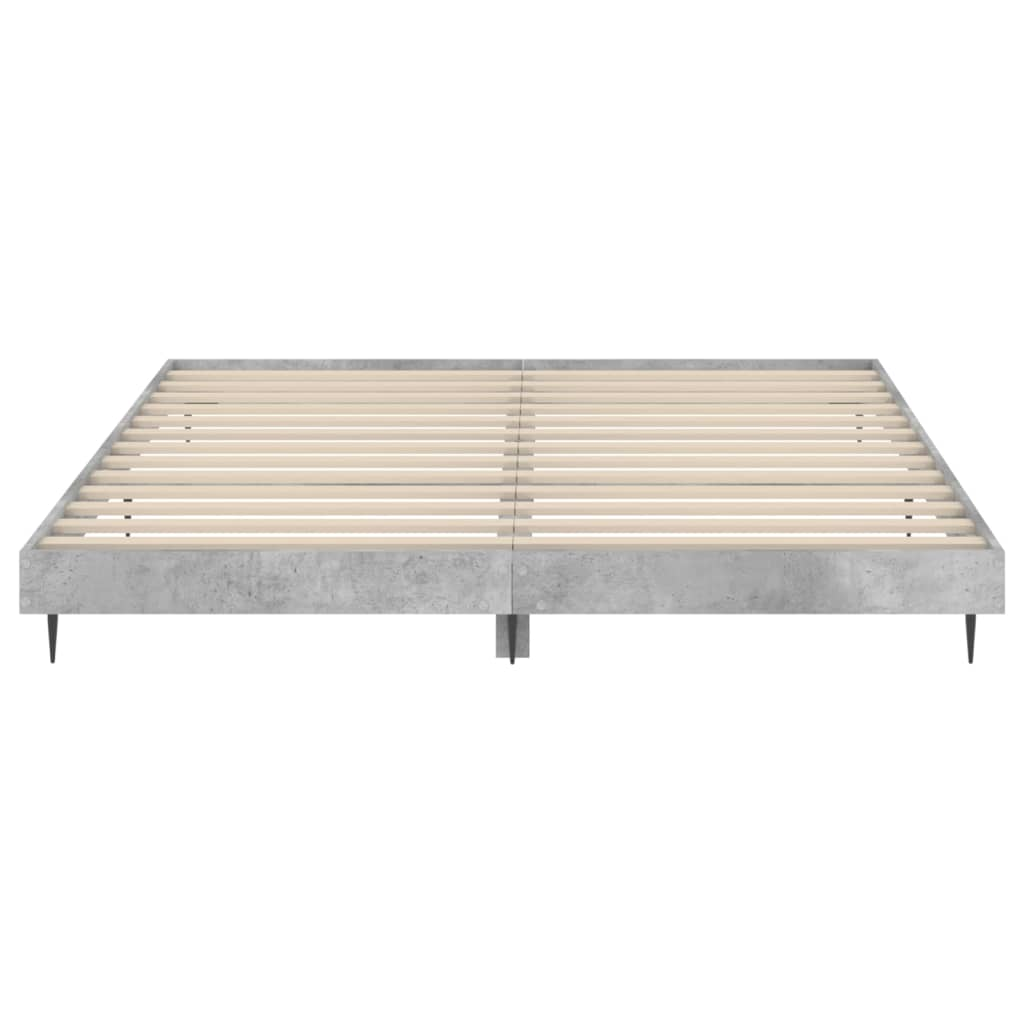 vidaXL Bed Frame Concrete Grey 200x200 cm Engineered Wood - Sudd