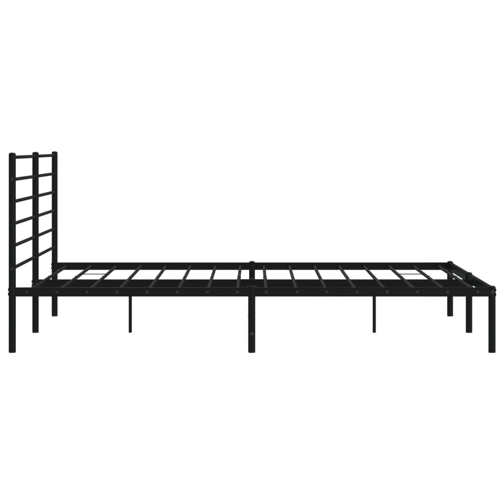 vidaXL Metal Bed Frame with Headboard Black 180x200 cm Super King - Sudd