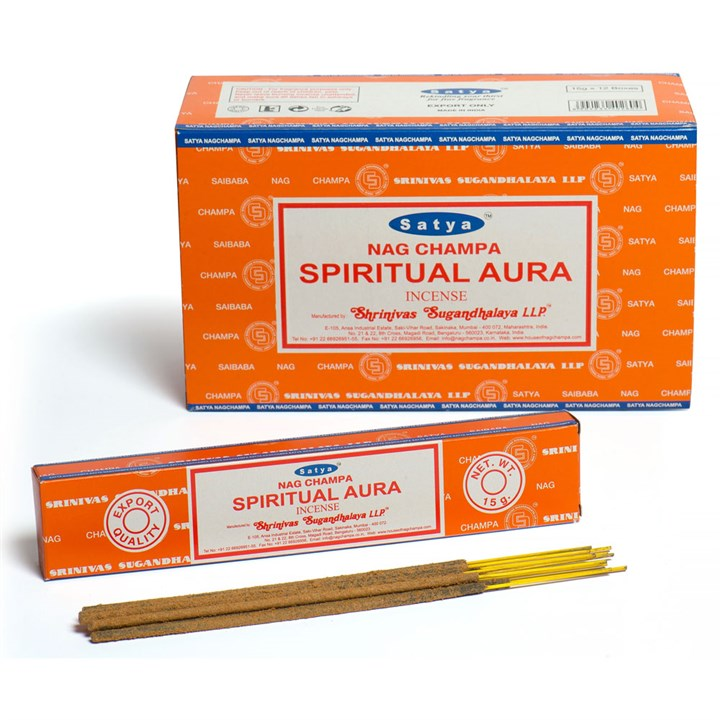 Set of 12 Packets of Spiritual Aura Incense Sticks by Satya - Handmade in India - Sudd