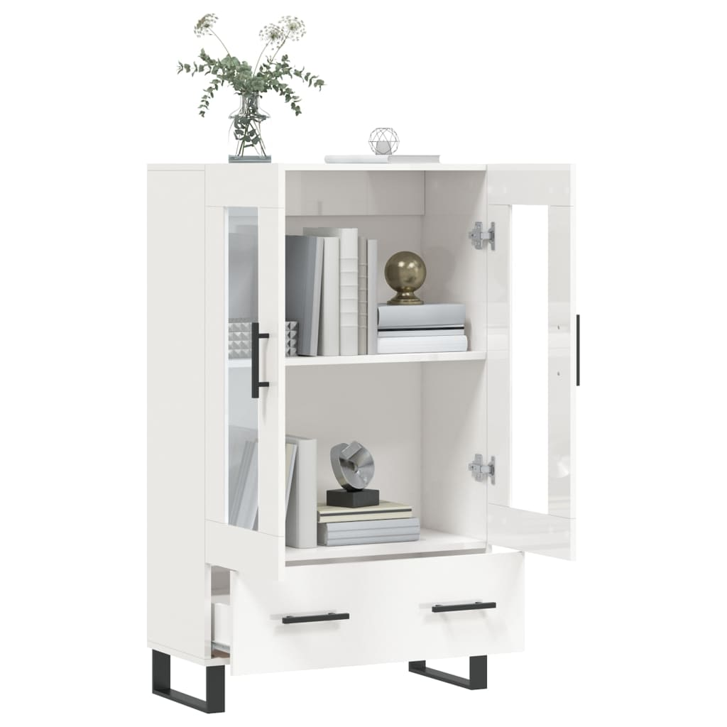 High Gloss White Highboard - Sudd