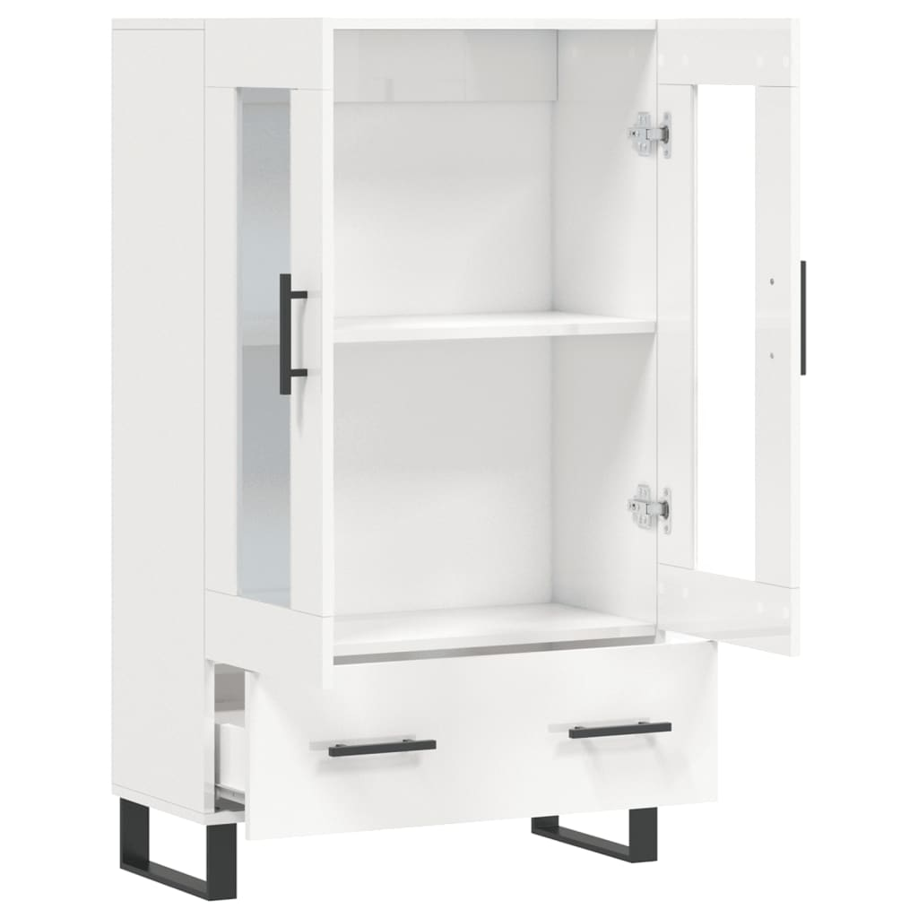 High Gloss White Highboard - Sudd