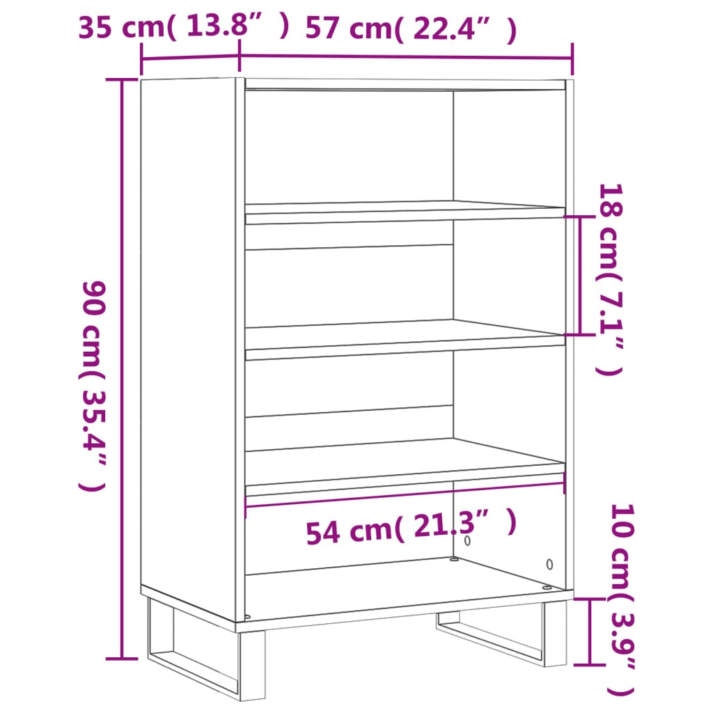 Brown Oak Highboard - Sudd