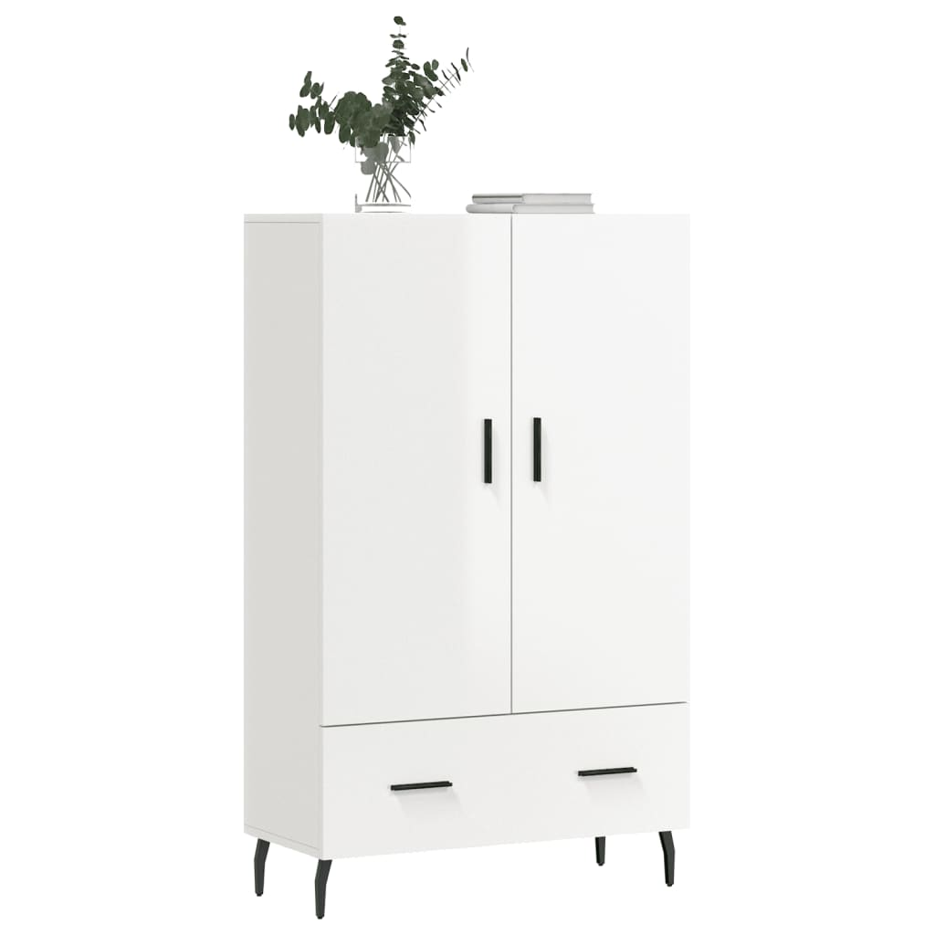 High Gloss White Highboard - Sudd