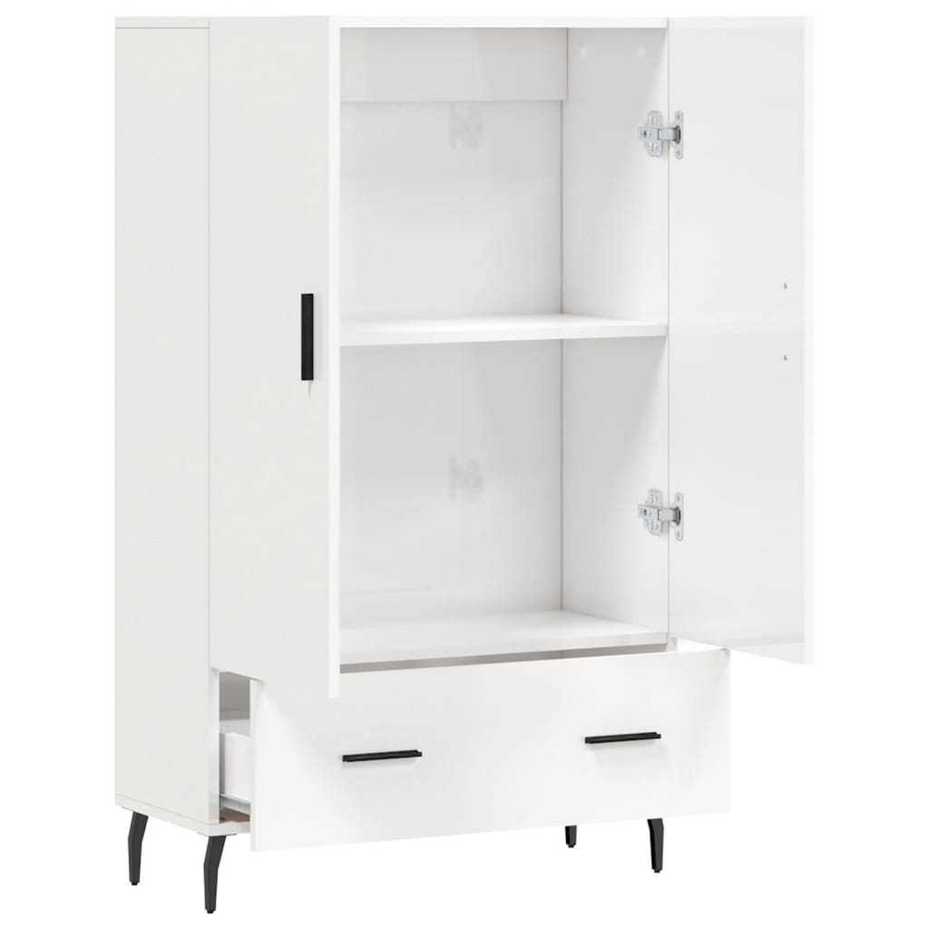 High Gloss White Highboard - Sudd