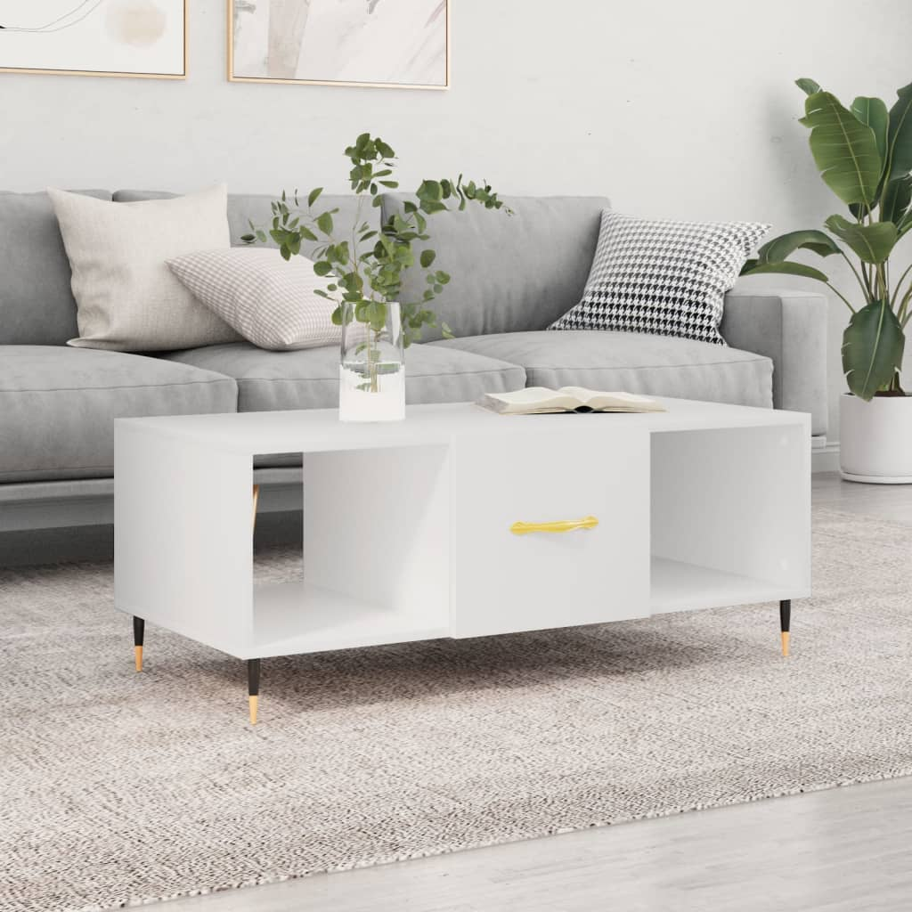 vidaXL Coffee Table White 102x50x40 cm Engineered Wood - Sudd