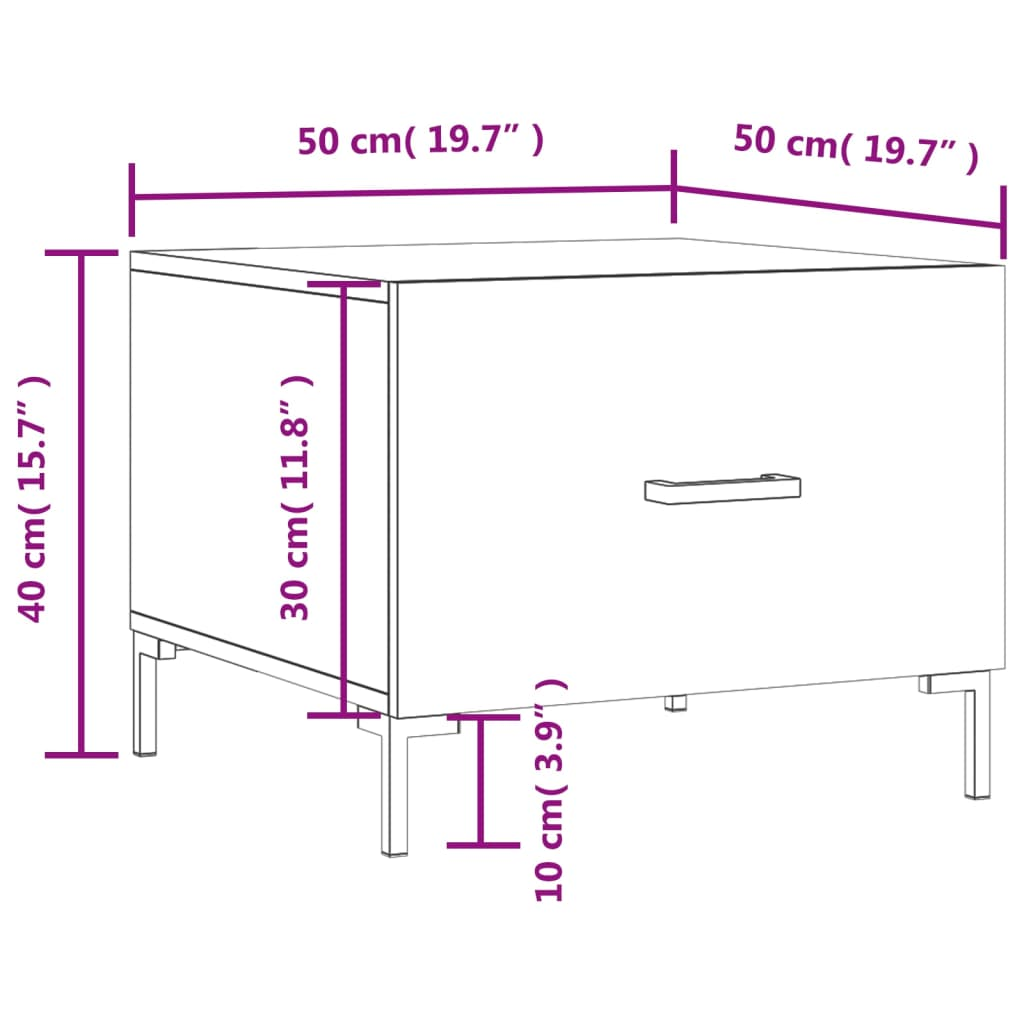 vidaXL Coffee Table Black 50x50x40 cm Engineered Wood - Sudd