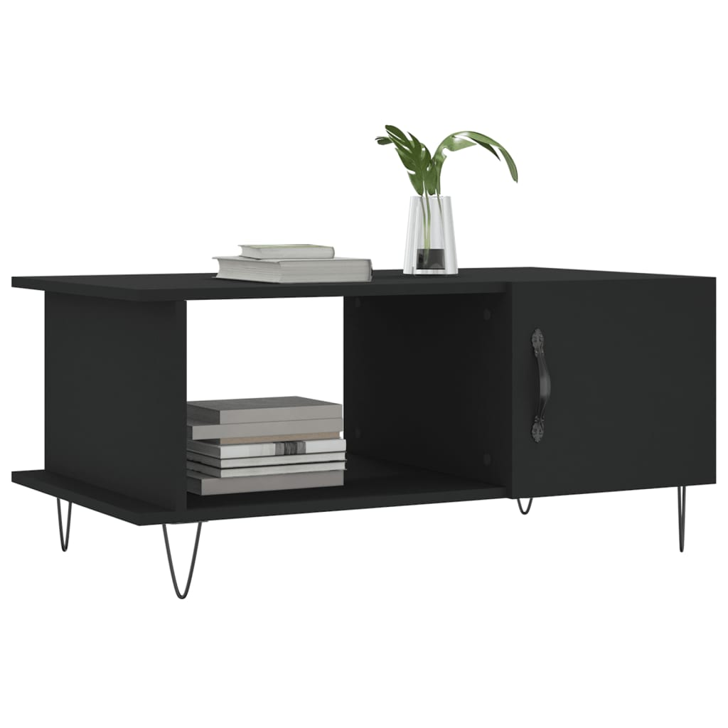 vidaXL Coffee Table Black 90x50x40 cm Engineered Wood - Sudd