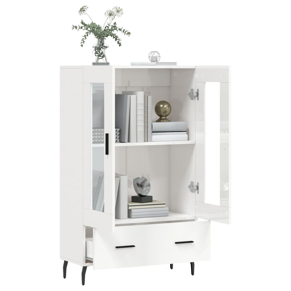 High Gloss White Highboard - Sudd