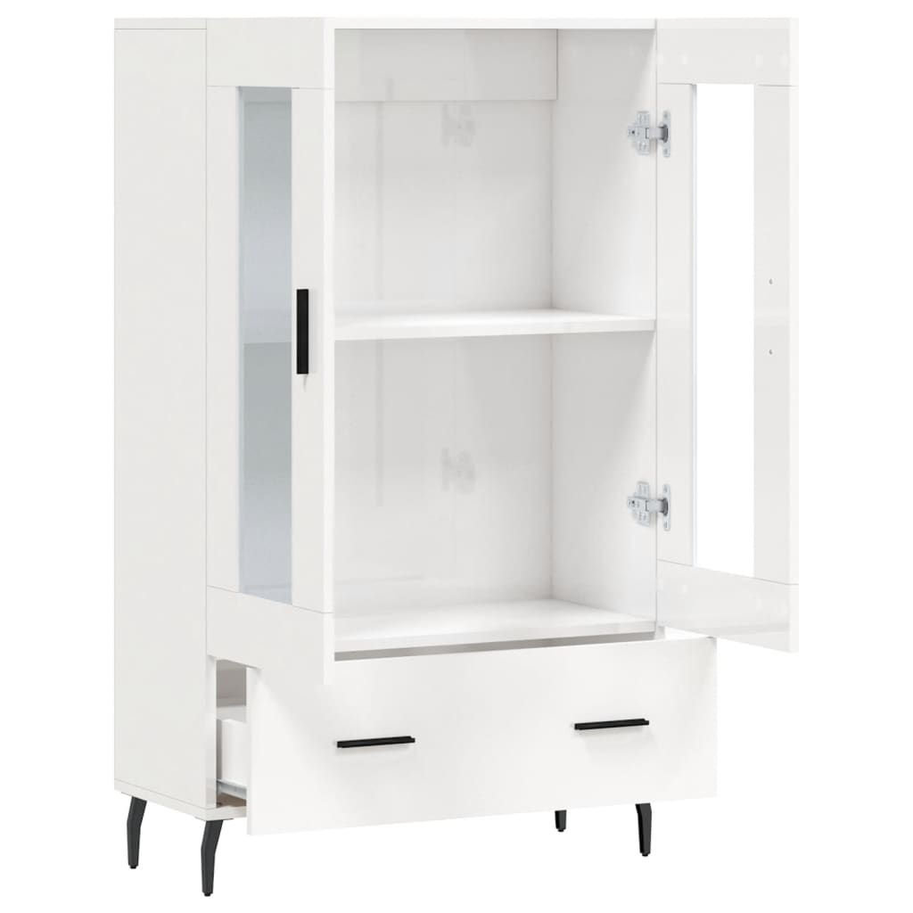 High Gloss White Highboard - Sudd