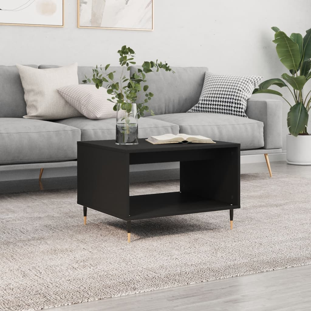 vidaXL Coffee Table Black 60x50x40 cm Engineered Wood - Sudd