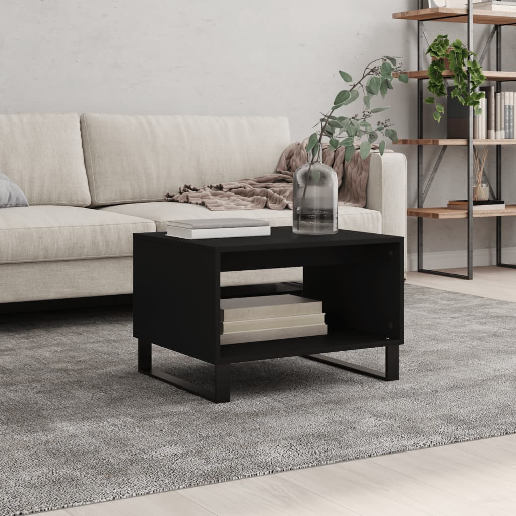 vidaXL Coffee Table Black 60x50x40 cm Engineered Wood - Sudd