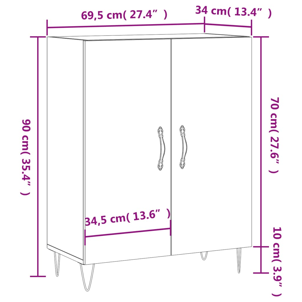 High Gloss White Sideboard - Sudd