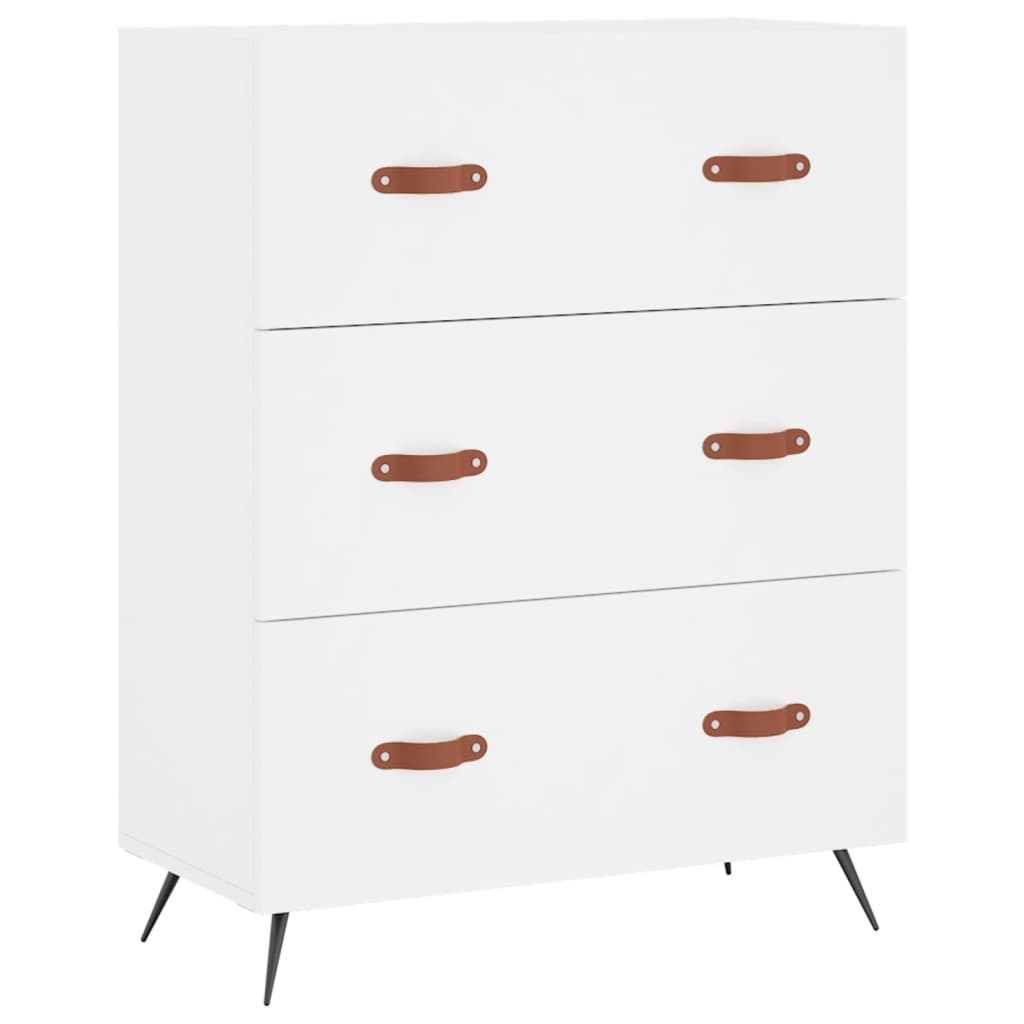 vidaXL Chest of Drawers White 69.5x34x90 cm Engineered Wood - Sudd