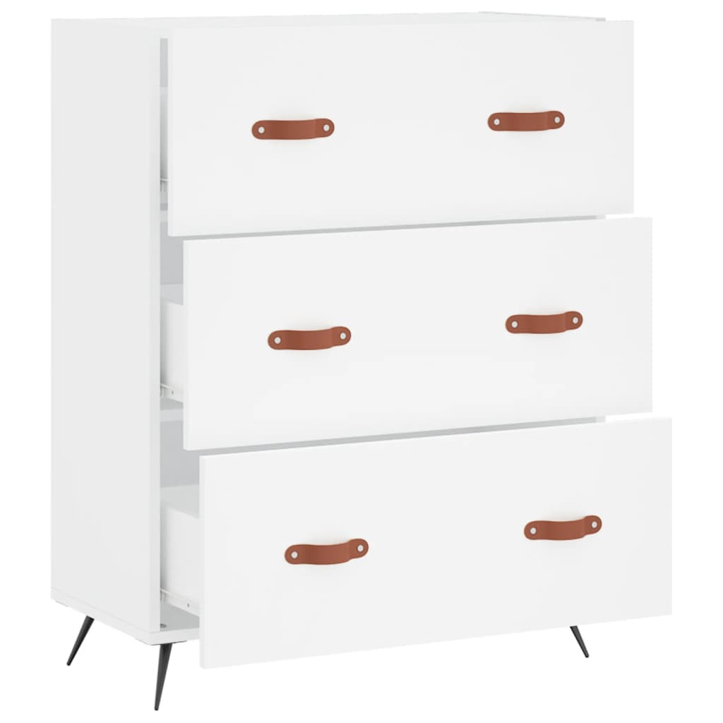 vidaXL Chest of Drawers White 69.5x34x90 cm Engineered Wood - Sudd