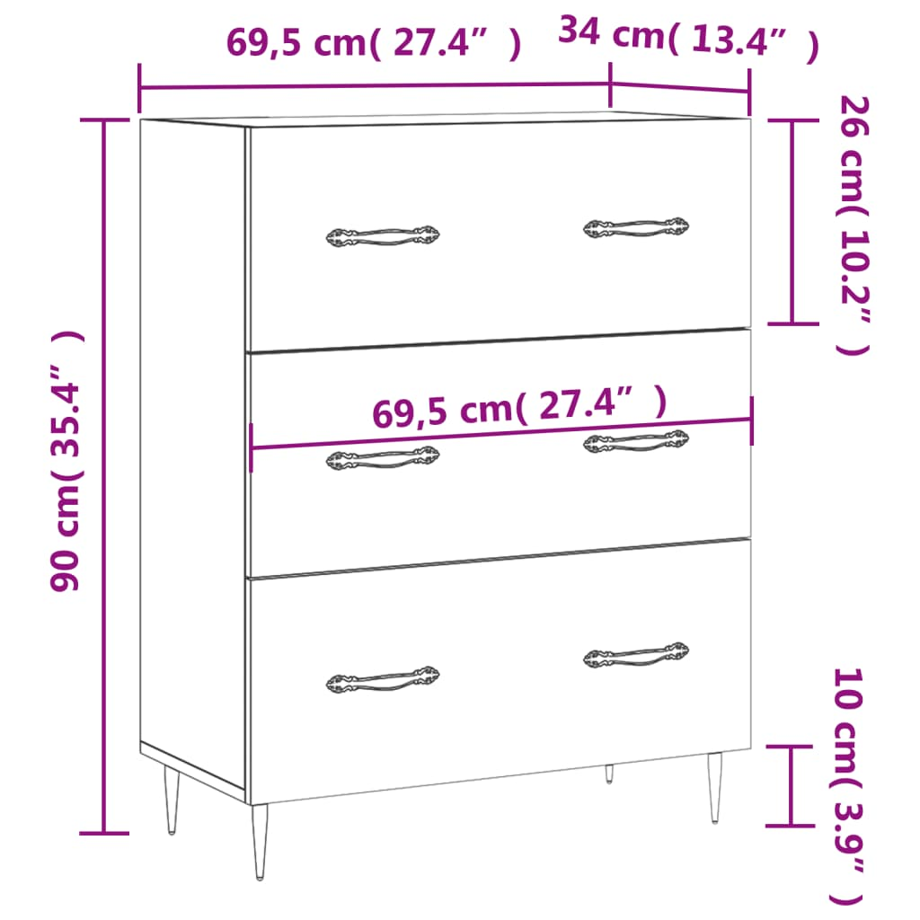 High Gloss White Sideboard - Sudd