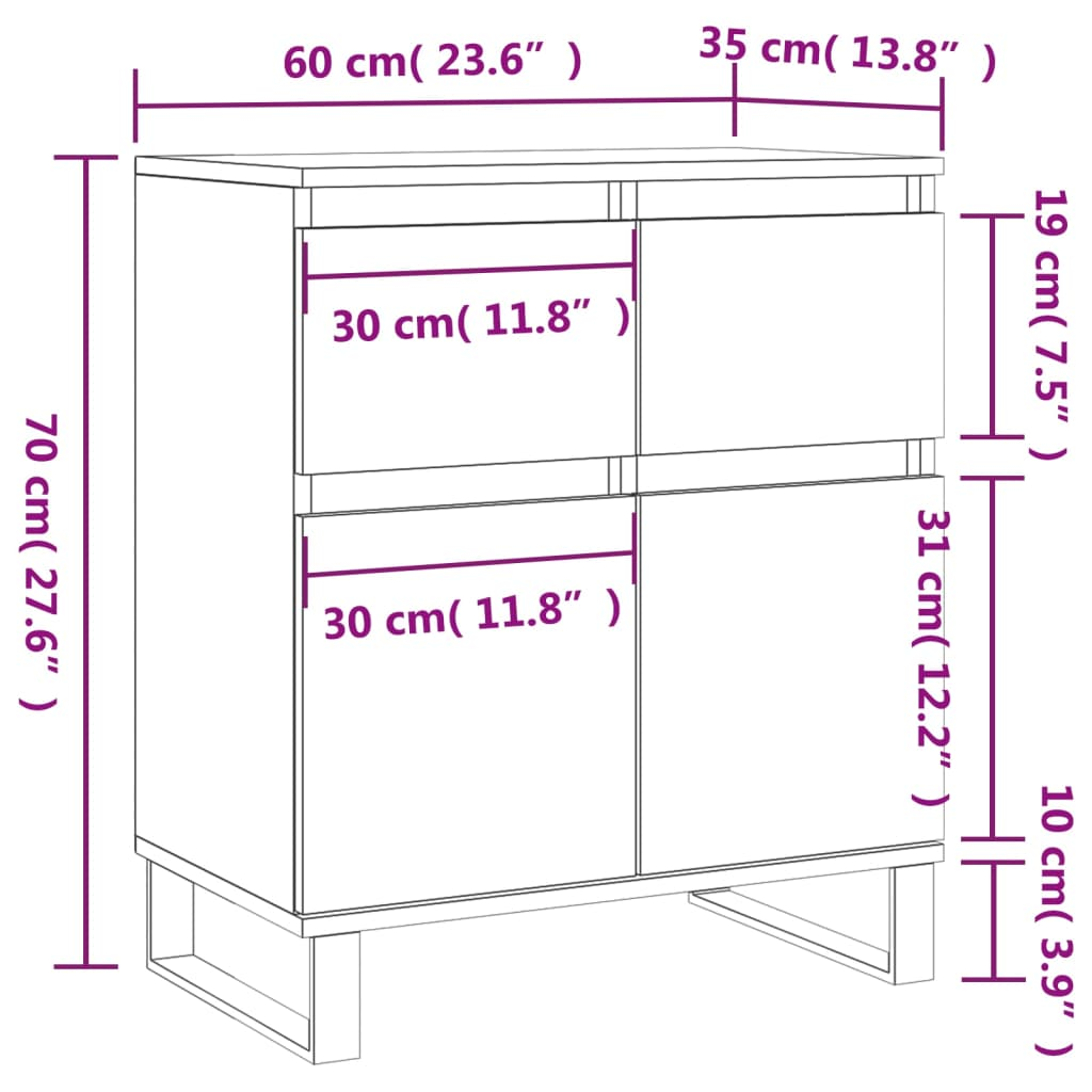 Brown Oak Sideboard - Sudd