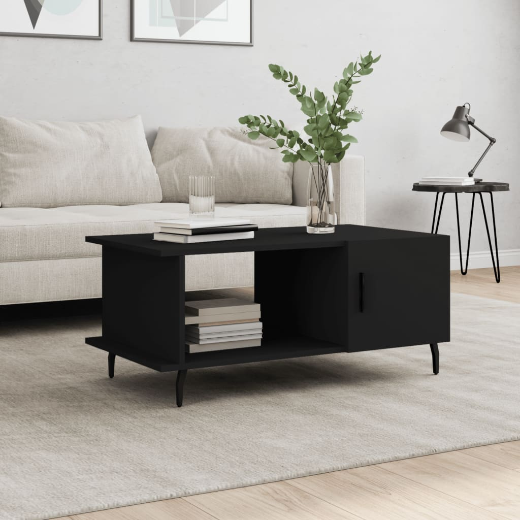 vidaXL Coffee Table Black 90x50x40 cm Engineered Wood - Sudd