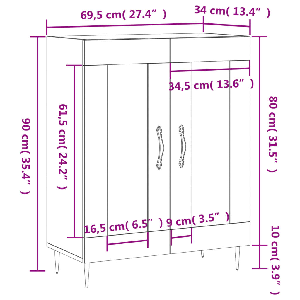 High Gloss White Sideboard - Sudd