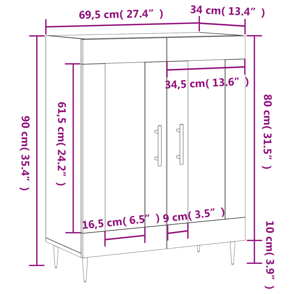 Sonoma Oak Sideboard Medium - Sudd