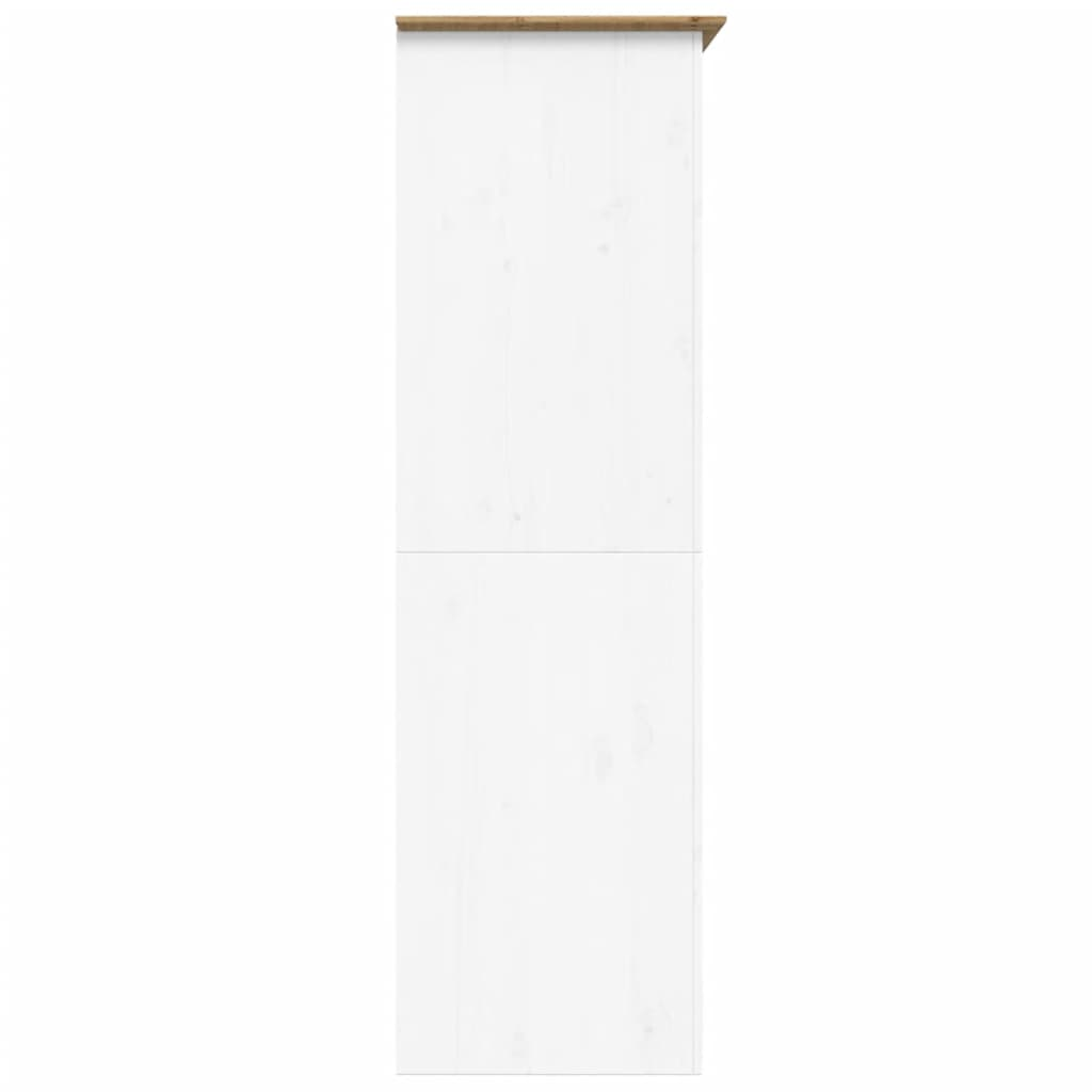 vidaXL Wardrobe BODO White and Brown 101x52x176.5 cm Solid Wood Pine - Sudd