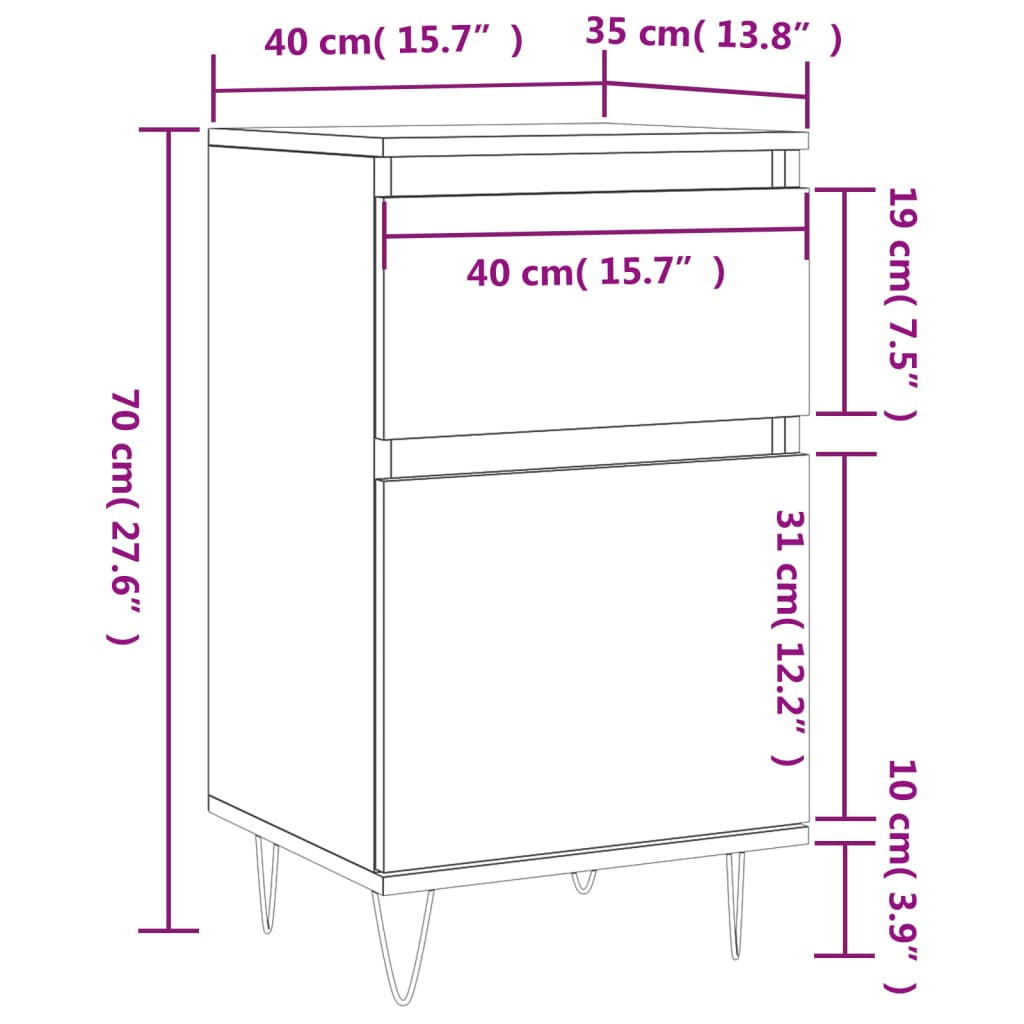 Brown Oak Sideboard - Sudd