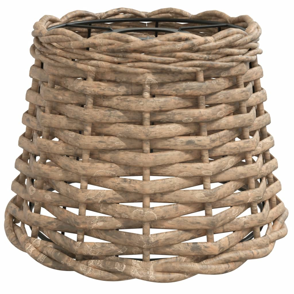 vidaXL Lamp Shade Brown Ø20x15 cm Wicker - Nature-Inspired Handcrafted Light Shade | Multifunctional Design | Suitable for E27 Bulbs - Sudd