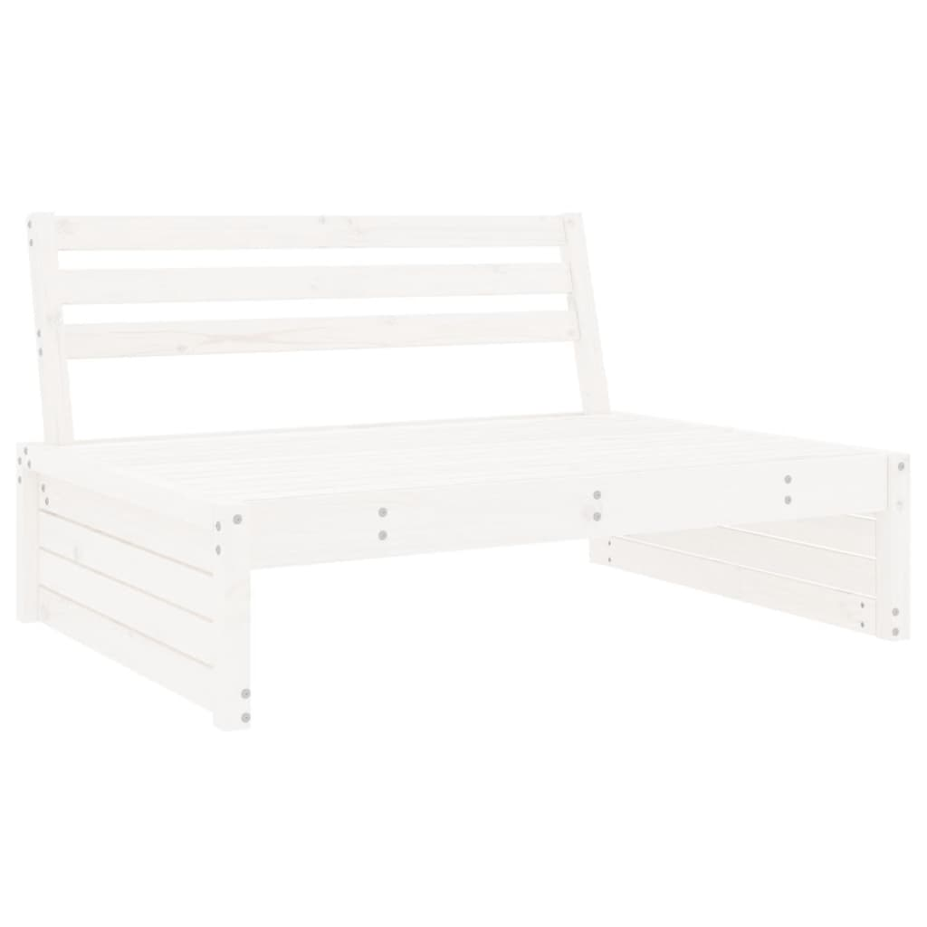 Middle Outdoor Sofa White 120x80 cm Solid Wood Pine - Sudd