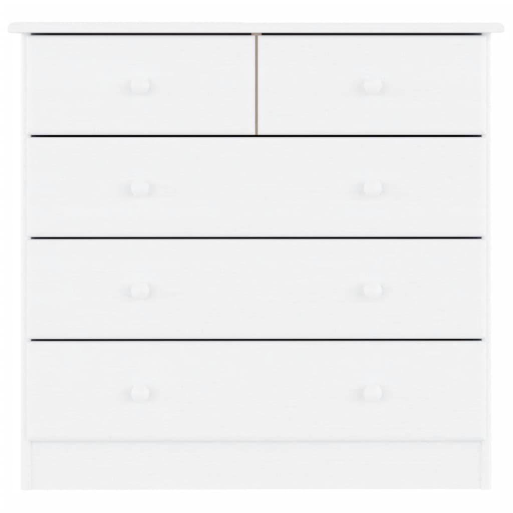 vidaXL Chest of Drawers ALTA White 77x35x73 cm Solid Wood Pine - Sudd