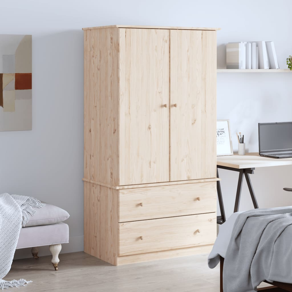 vidaXL Wardrobe ALTA 90x55x170 cm Solid Wood Pine - Sudd