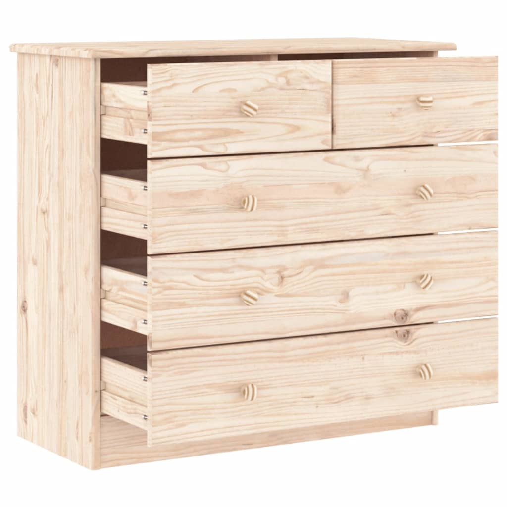 vidaXL Chest of Drawers ALTA 77x35x73 cm Solid Wood Pine - Sudd