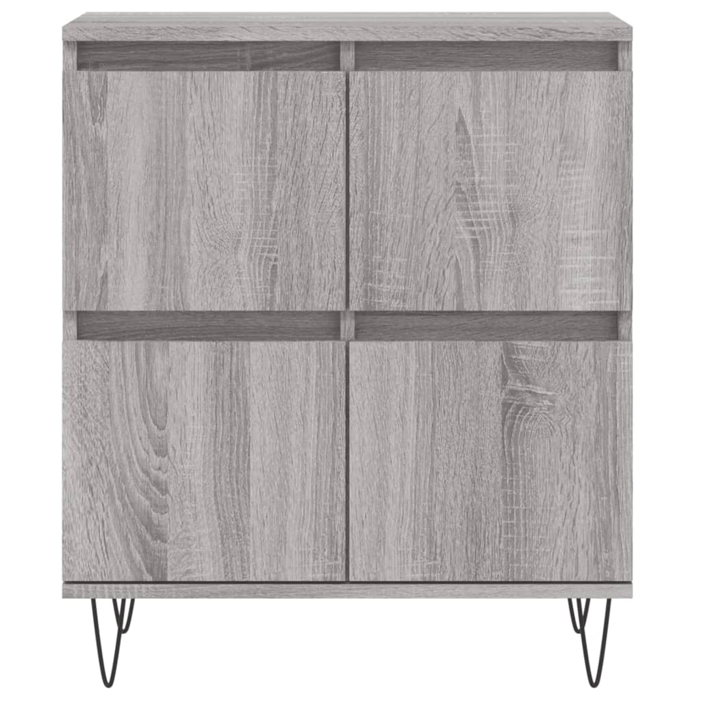 vidaXL Sideboards 3 pcs Grey Sonoma Engineered Wood - Sudd