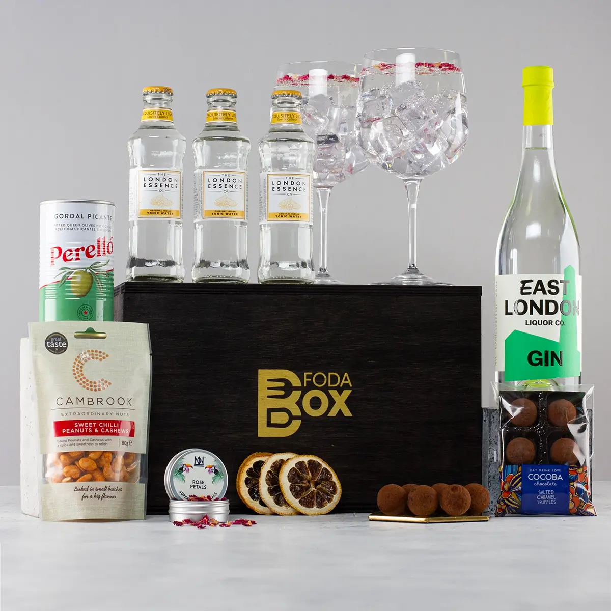 Luxury Gin & Tonic Hamper in Pine Box - Perfect Gift for Gin Lovers - Sudd