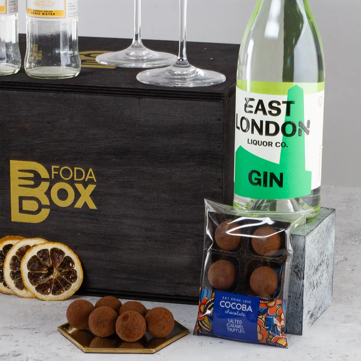 Luxury Gin & Tonic Hamper in Pine Box - Perfect Gift for Gin Lovers - Sudd