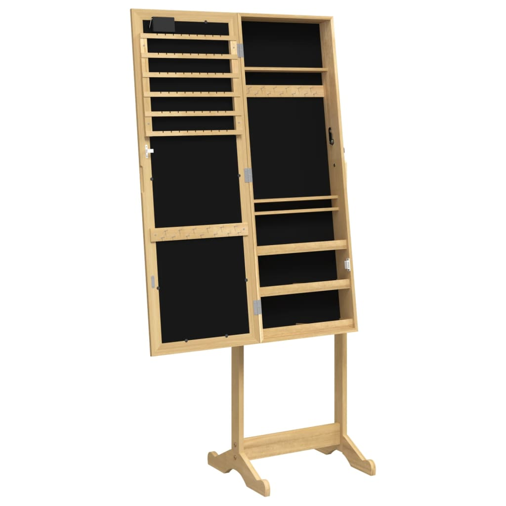 Mirrored Standing Jewellery Cabinet with LED Lights - Sudd