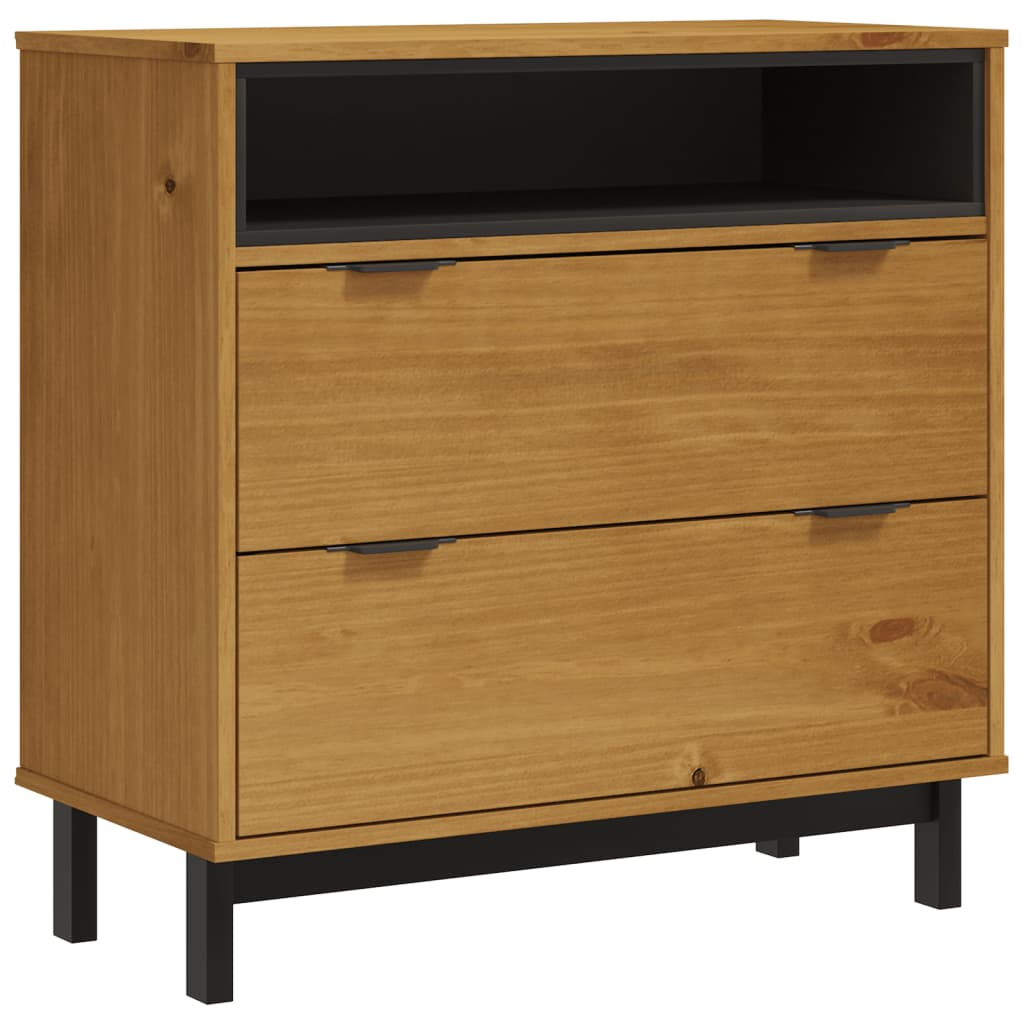 vidaXL Drawer Cabinet FLAM 80x40x80 cm Solid Wood Pine - Sudd