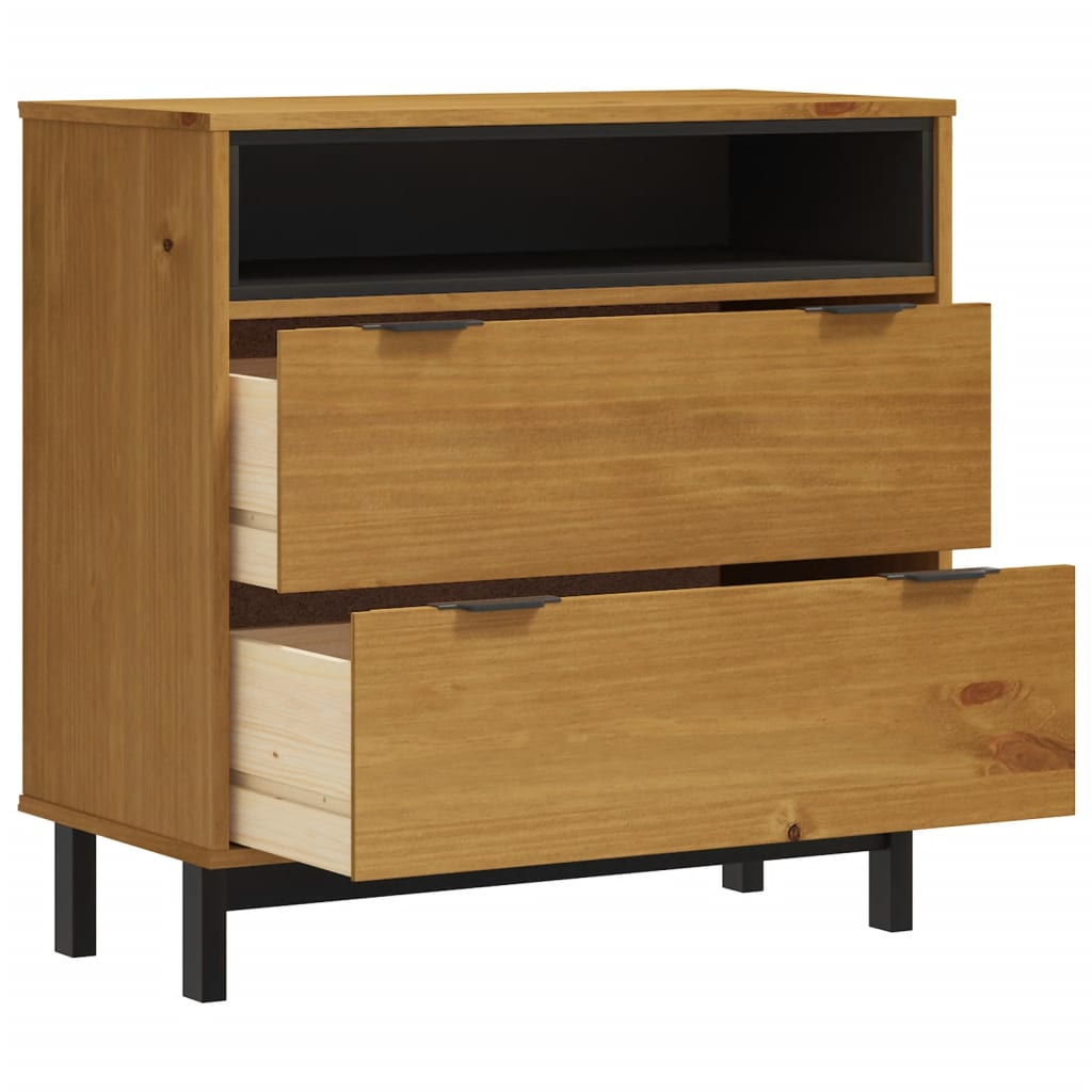 vidaXL Drawer Cabinet FLAM 80x40x80 cm Solid Wood Pine - Sudd